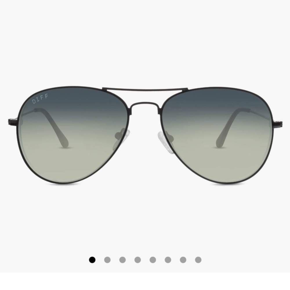 DIFF CRUZ AVIATORS SUNGLASSES - BLACK/SMOKE UNISEX (NEW WITH TAGS)